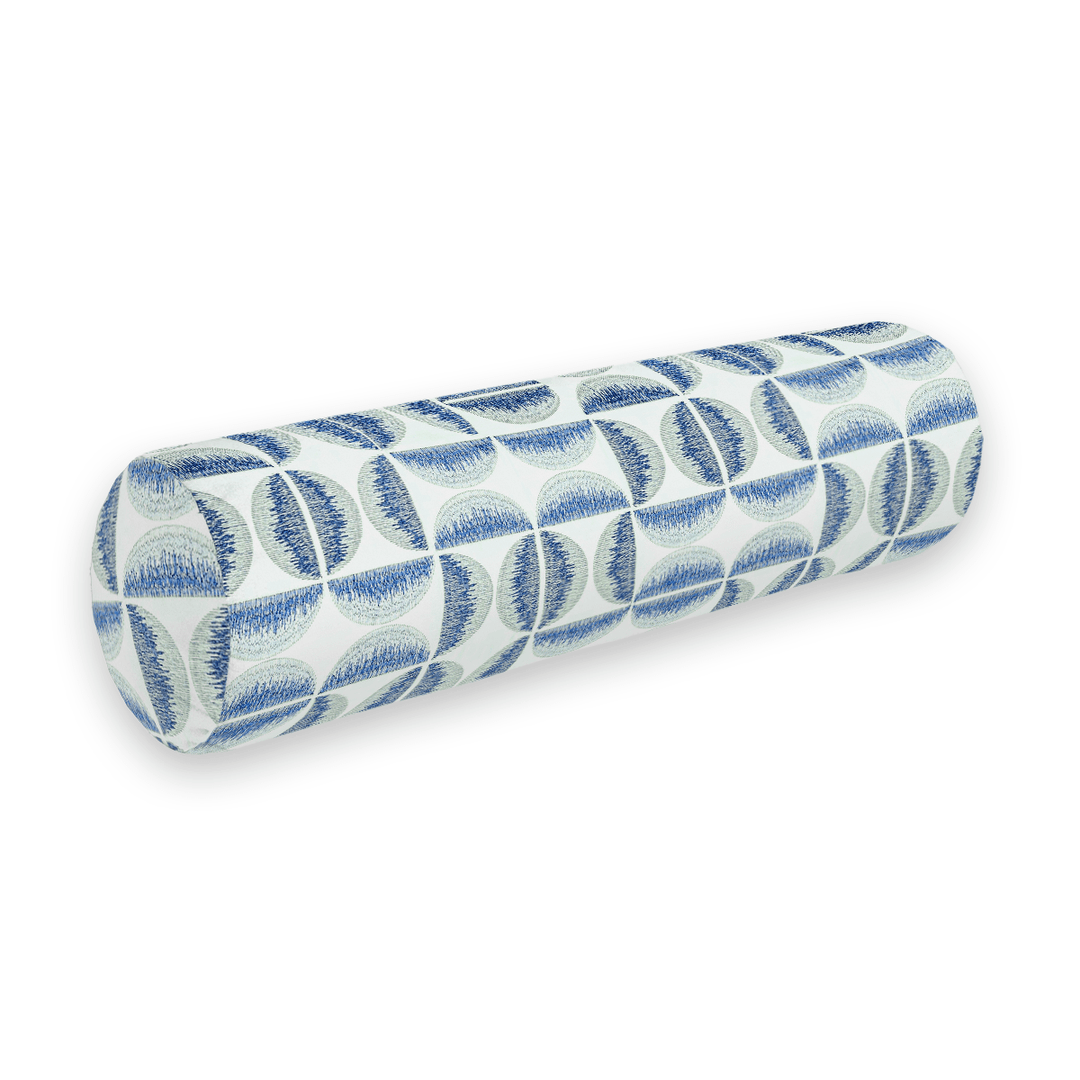 Light Geometric Embroidered Bolster Pillow