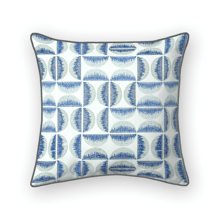 Light Geometric Embroidered Throw Pillow