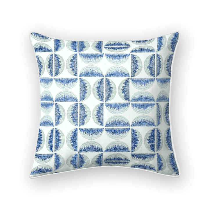 Light Geometric Embroidered Throw Pillow