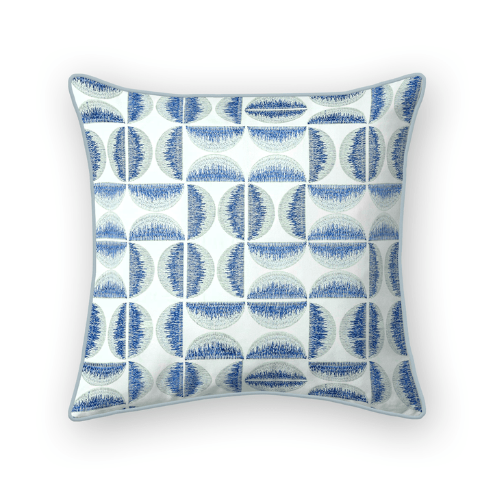 Light Geometric Embroidered Throw Pillow