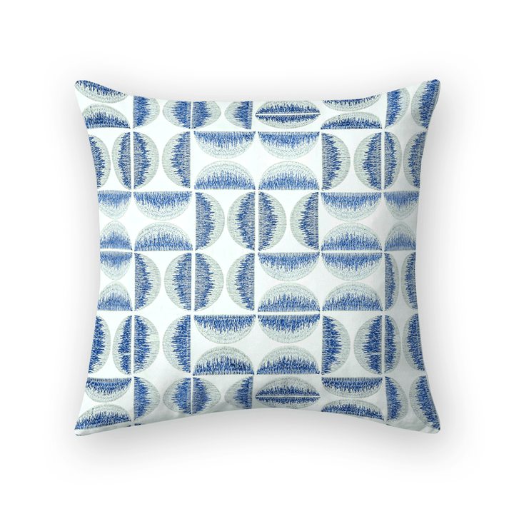 Light Geometric Embroidered Throw Pillow