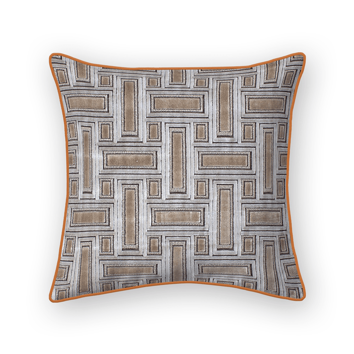 Light Lattice Cut Velvet Throw Pillow