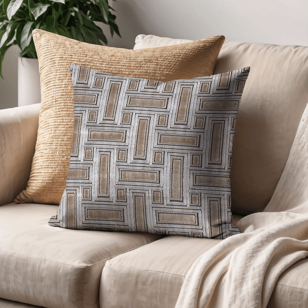 Light Lattice Cut Velvet Throw Pillow