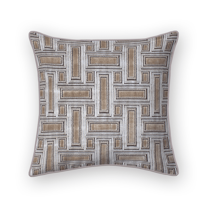 Light Lattice Cut Velvet Throw Pillow