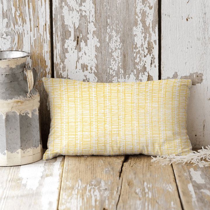 Linework Printed Fabric Lumbar Pillow