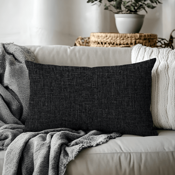 Onyx Solid Chenille Lumbar Pillow