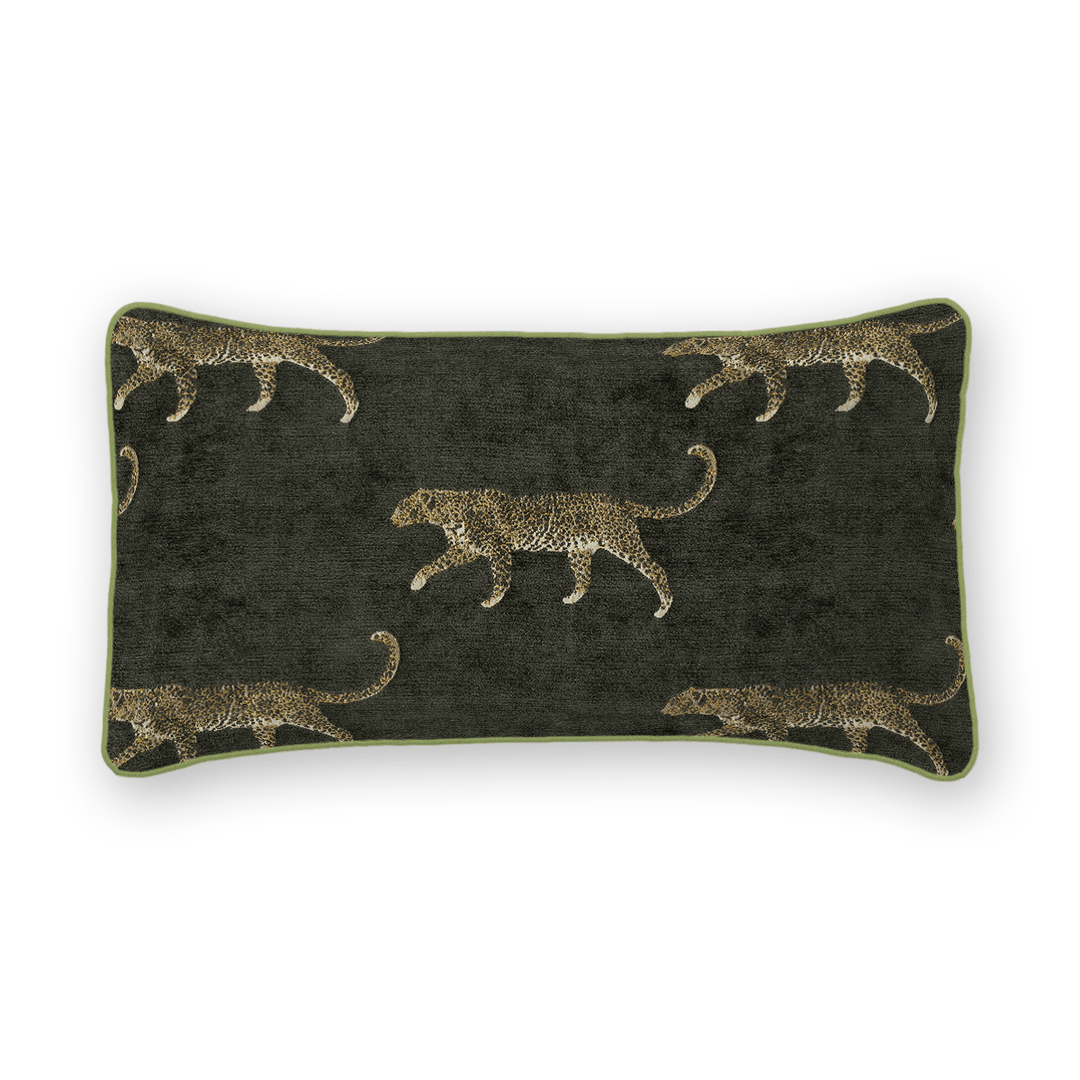 Pewter Animal Motif Chenille Lumbar Pillow