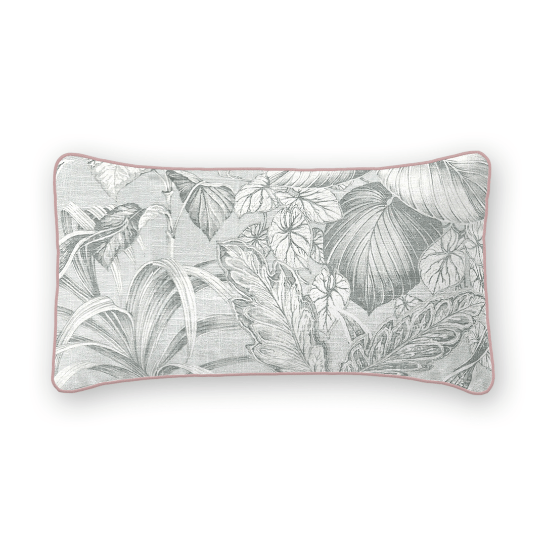 Sky Botanical Printed Fabric Lumbar Pillow