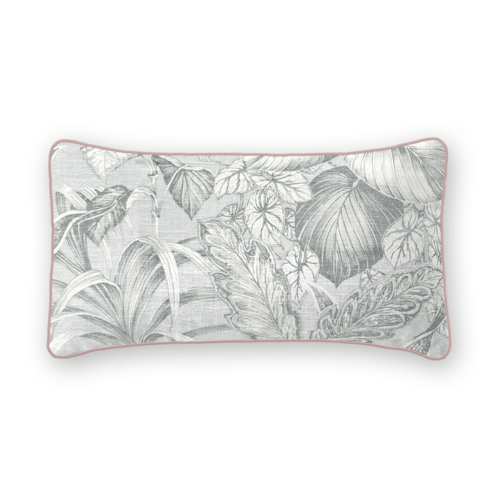 Sky Botanical Printed Fabric Lumbar Pillow