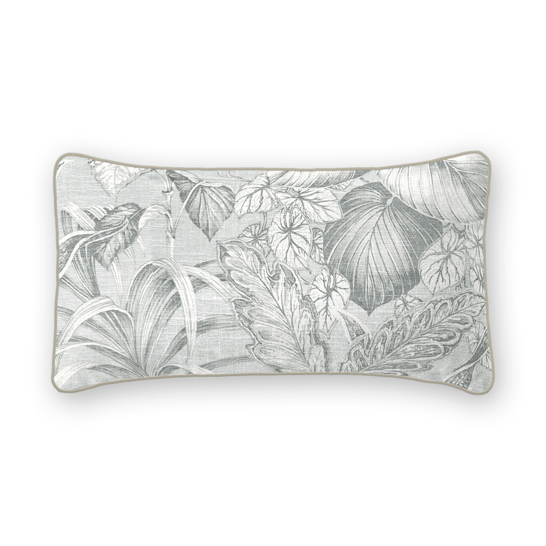 Sky Botanical Printed Fabric Lumbar Pillow
