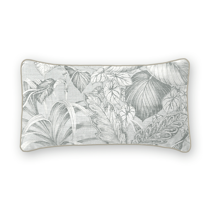 Sky Botanical Printed Fabric Lumbar Pillow