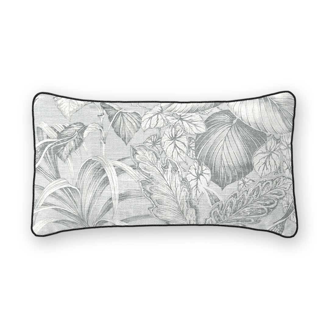 Sky Botanical Printed Fabric Lumbar Pillow