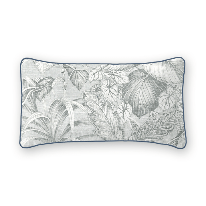 Sky Botanical Printed Fabric Lumbar Pillow
