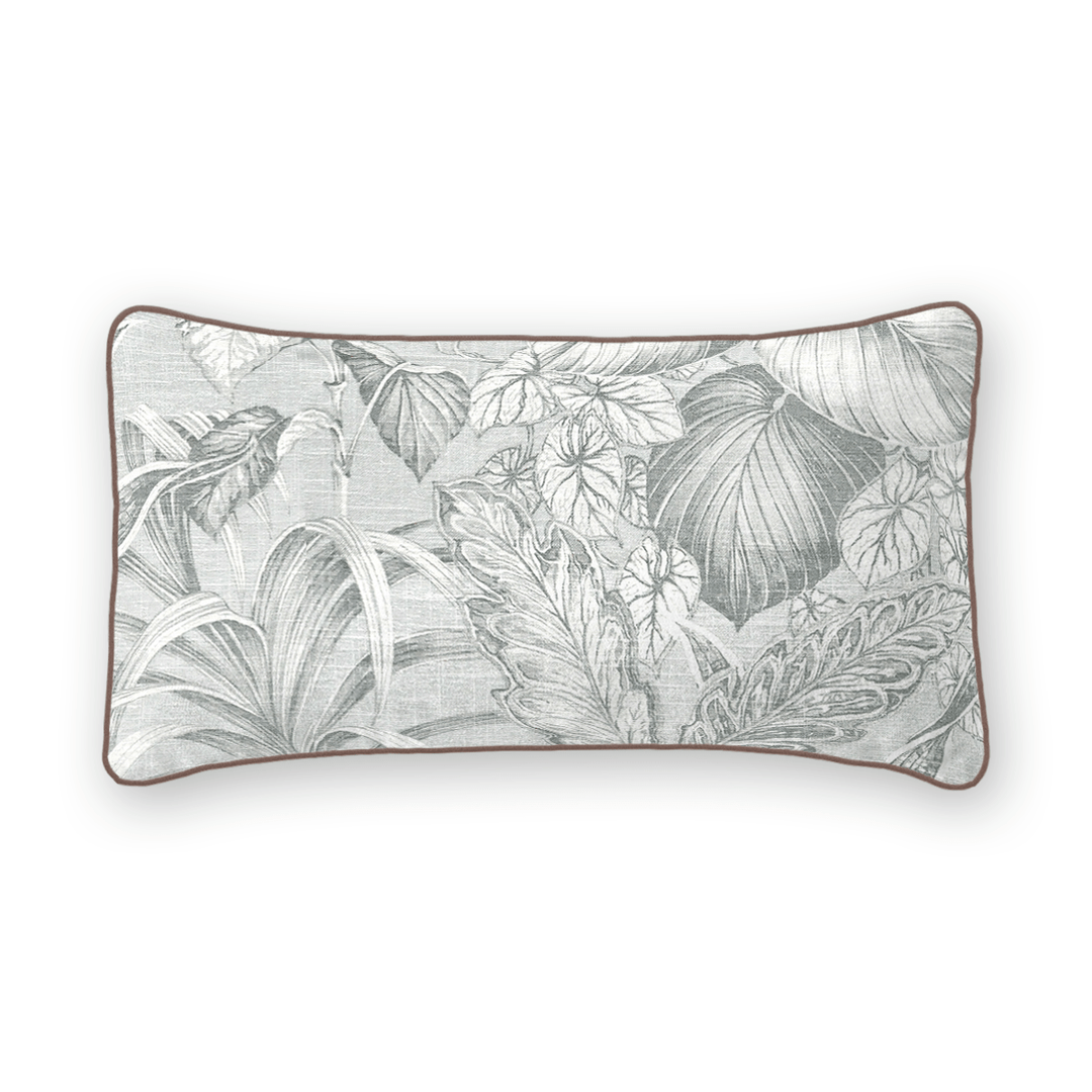 Sky Botanical Printed Fabric Lumbar Pillow