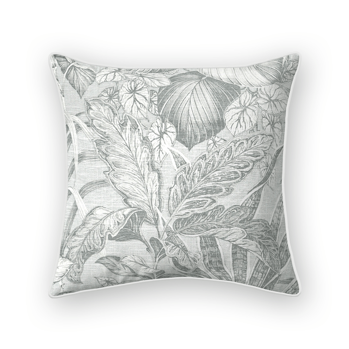 Sky Botanical Printed Fabric Throw Pillow