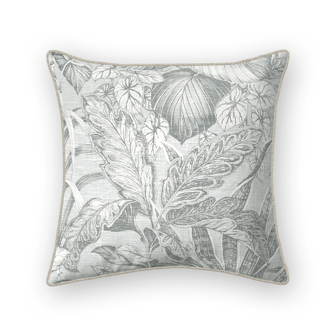 Sky Botanical Printed Fabric Throw Pillow