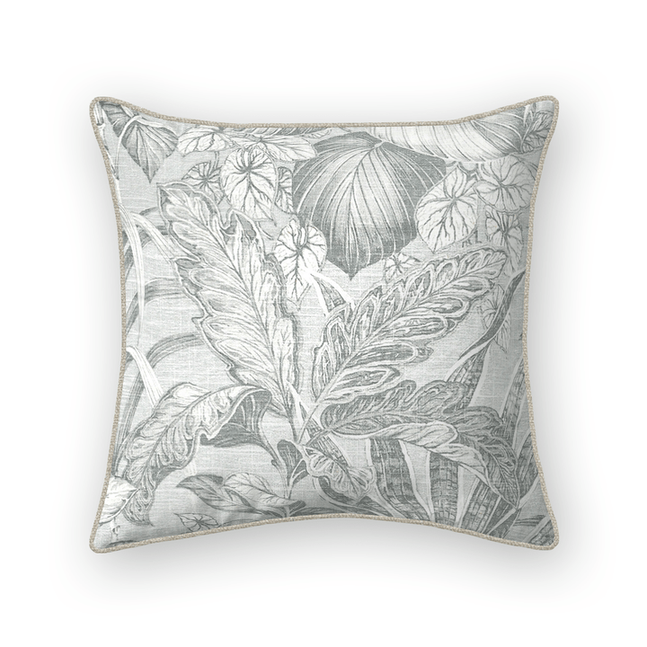 Sky Botanical Printed Fabric Throw Pillow