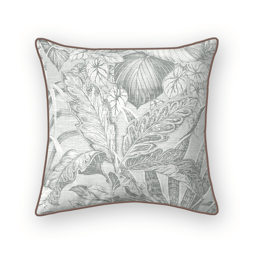 Sky Botanical Printed Fabric Throw Pillow