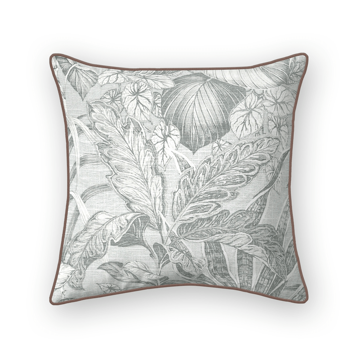 Sky Botanical Printed Fabric Throw Pillow