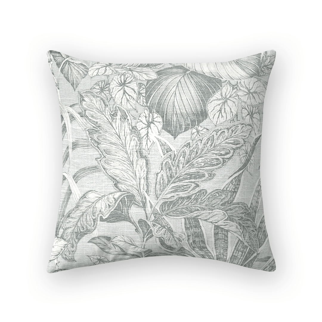 Sky Botanical Printed Fabric Throw Pillow