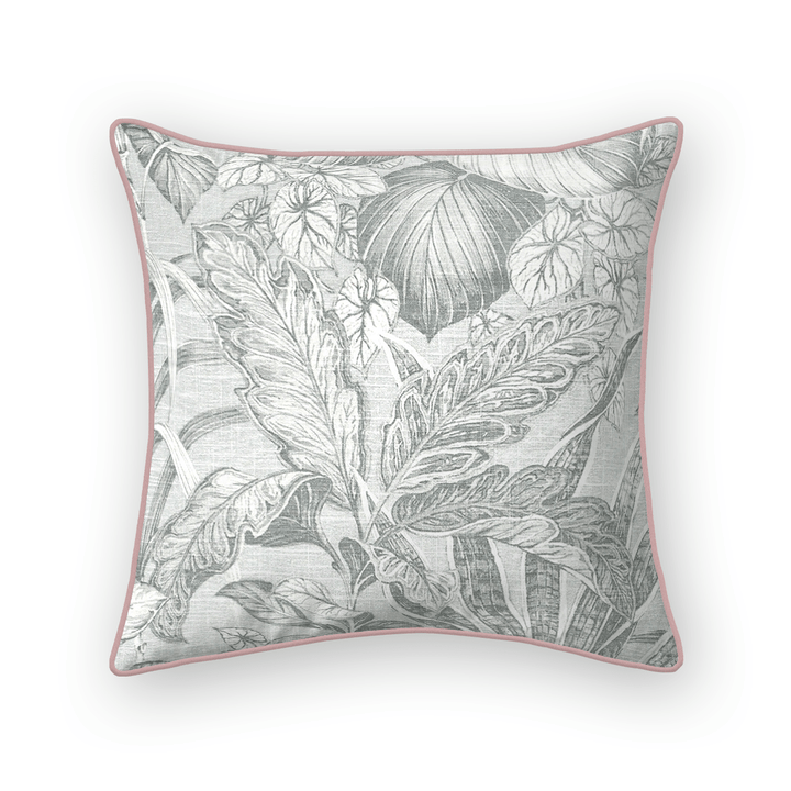Sky Botanical Printed Fabric Throw Pillow