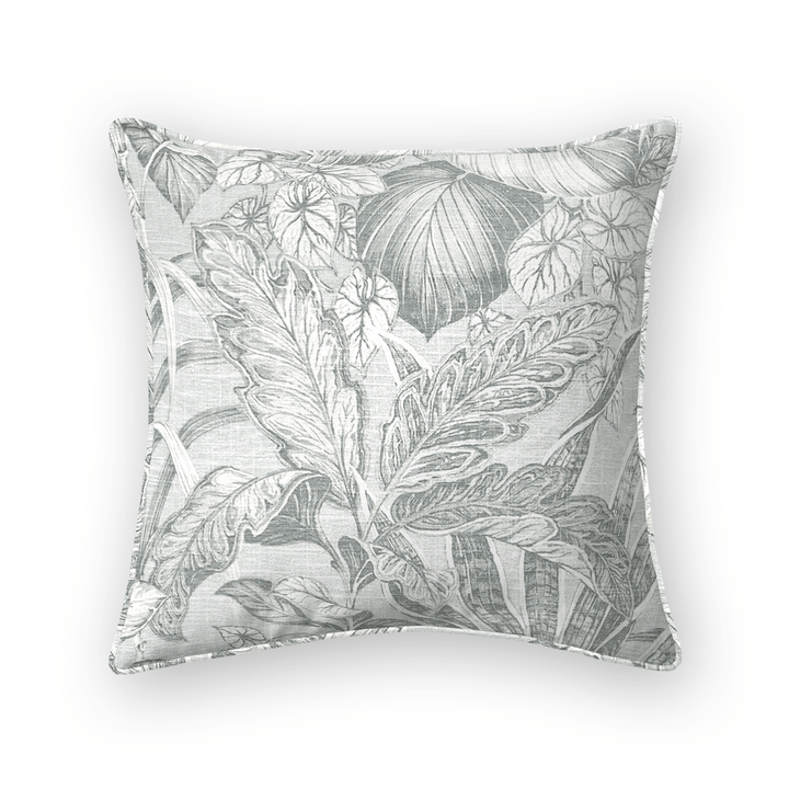Sky Botanical Printed Fabric Throw Pillow