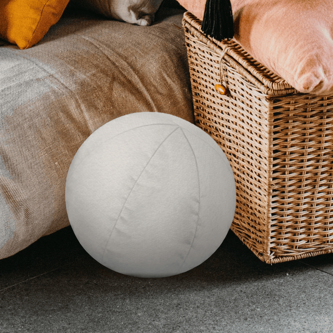Snow Solid Boucle Geometric Pillow