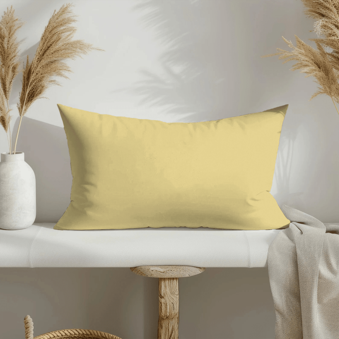 Solid 100% Cotton Lumbar Pillow