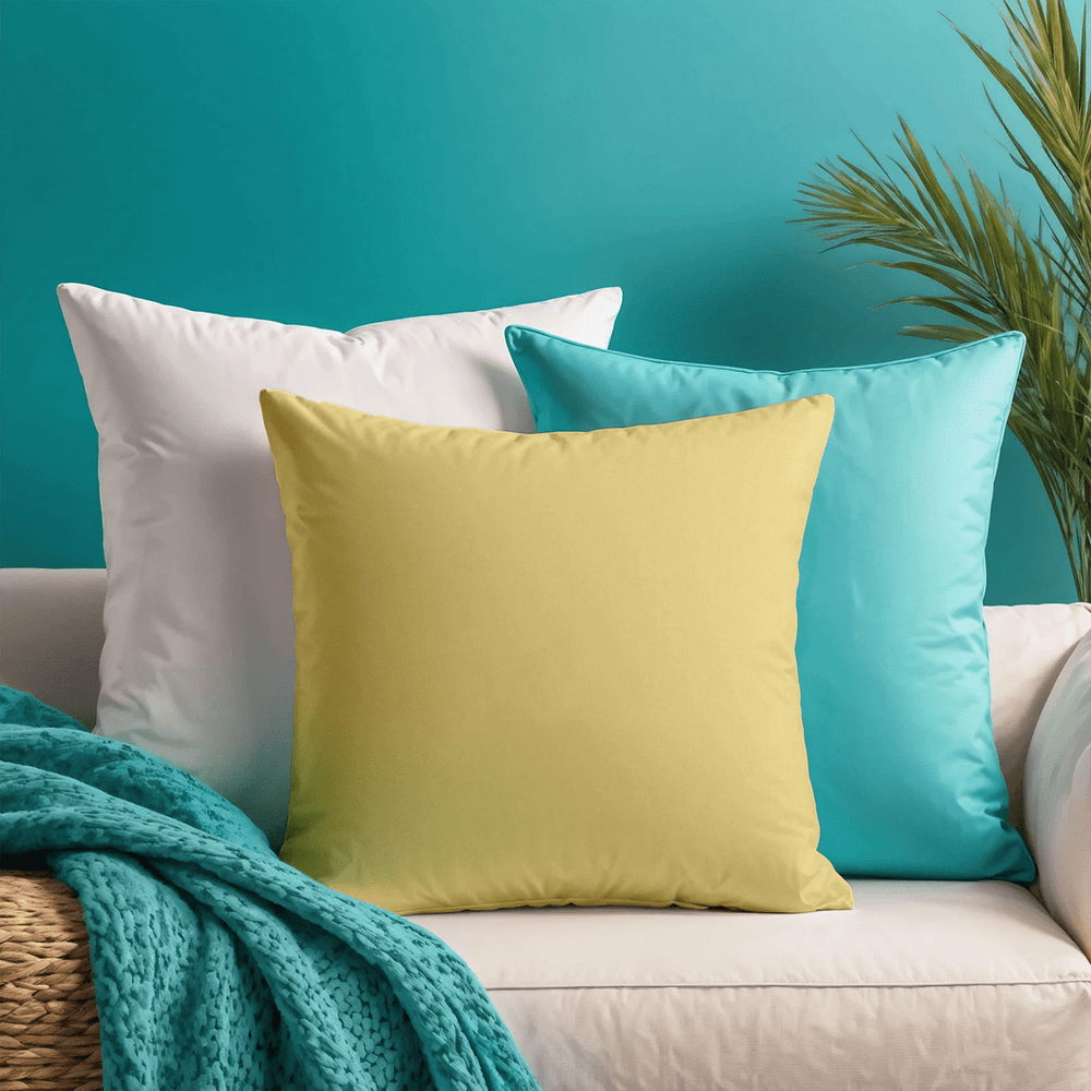 Solid 100% Cotton Throw Pillow