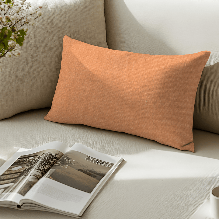Solid Linen Lumbar Pillow