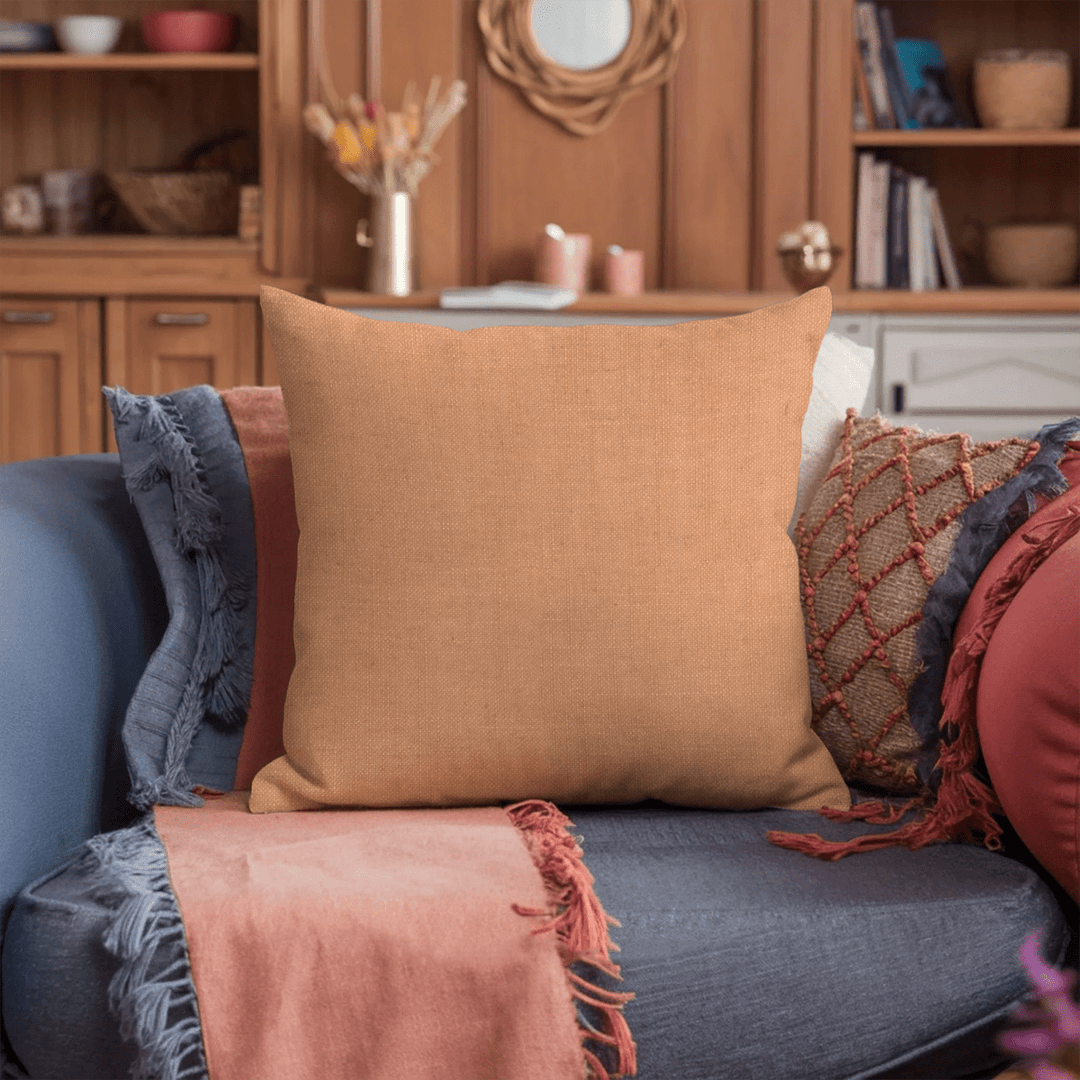 Solid Linen Throw Pillow
