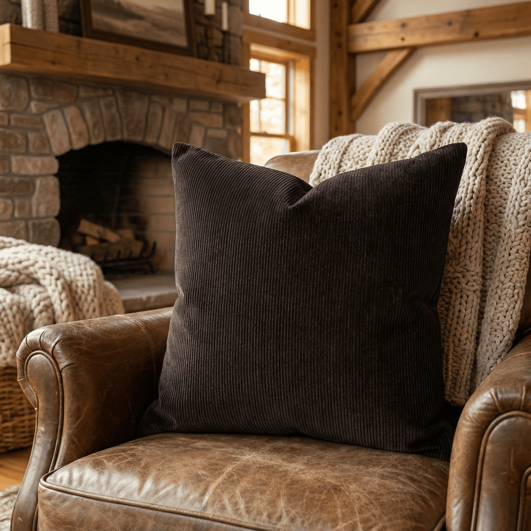 Solid Plain Corduroy Throw Pillow - Regale Astra