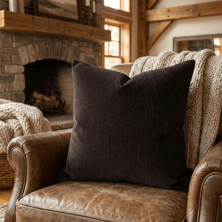 Solid Plain Corduroy Throw Pillow - Regale Astra