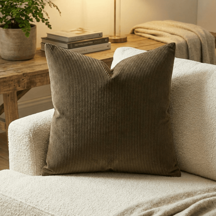 Solid Plain Corduroy Throw Pillow - Regale Bruno