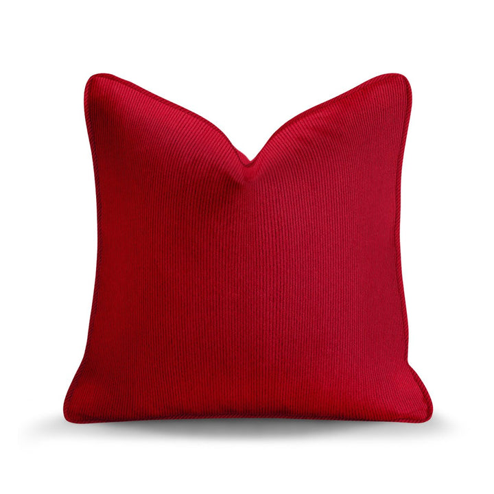 Solid Plain Corduroy Throw Pillow - Regale Fiamma