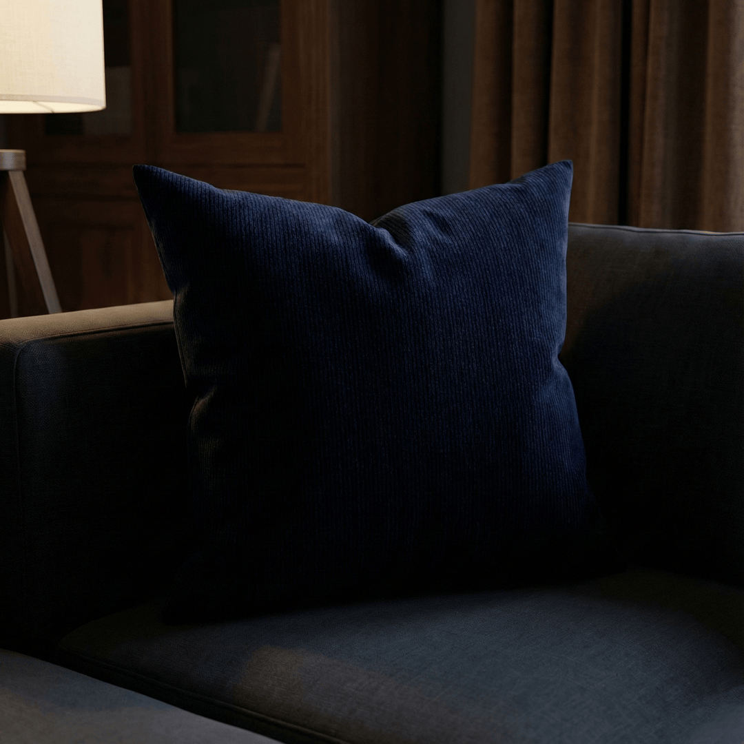 Solid Plain Corduroy Throw Pillow - Regale Notte