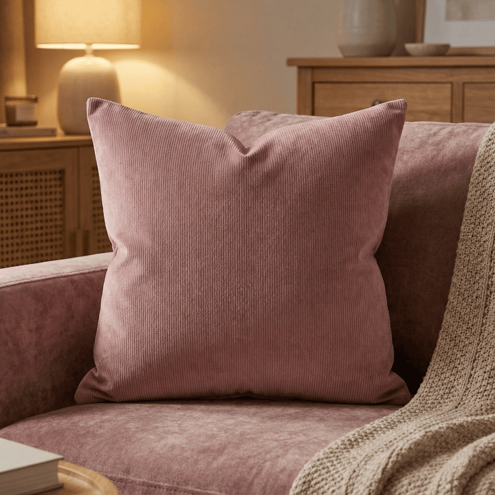 Solid Plain Corduroy Throw Pillow - Regale Rosae