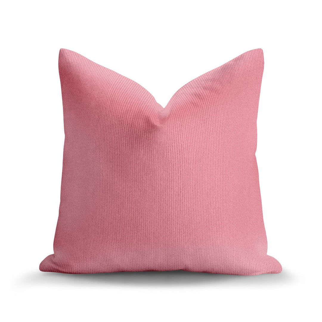 Solid Plain Corduroy Throw Pillow - Regale Rossa