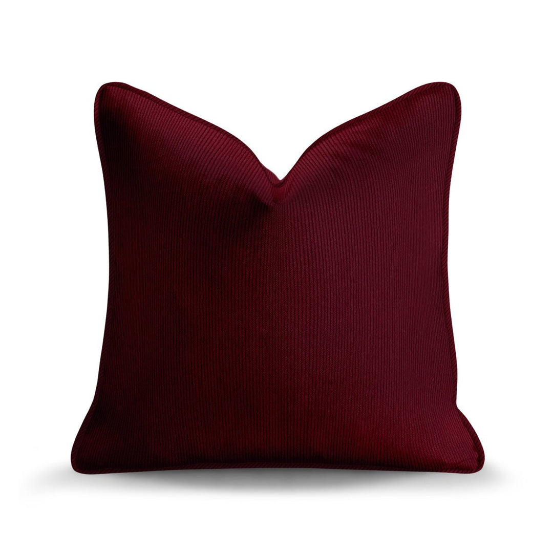 Solid Plain Corduroy Throw Pillow - Regale Rubino