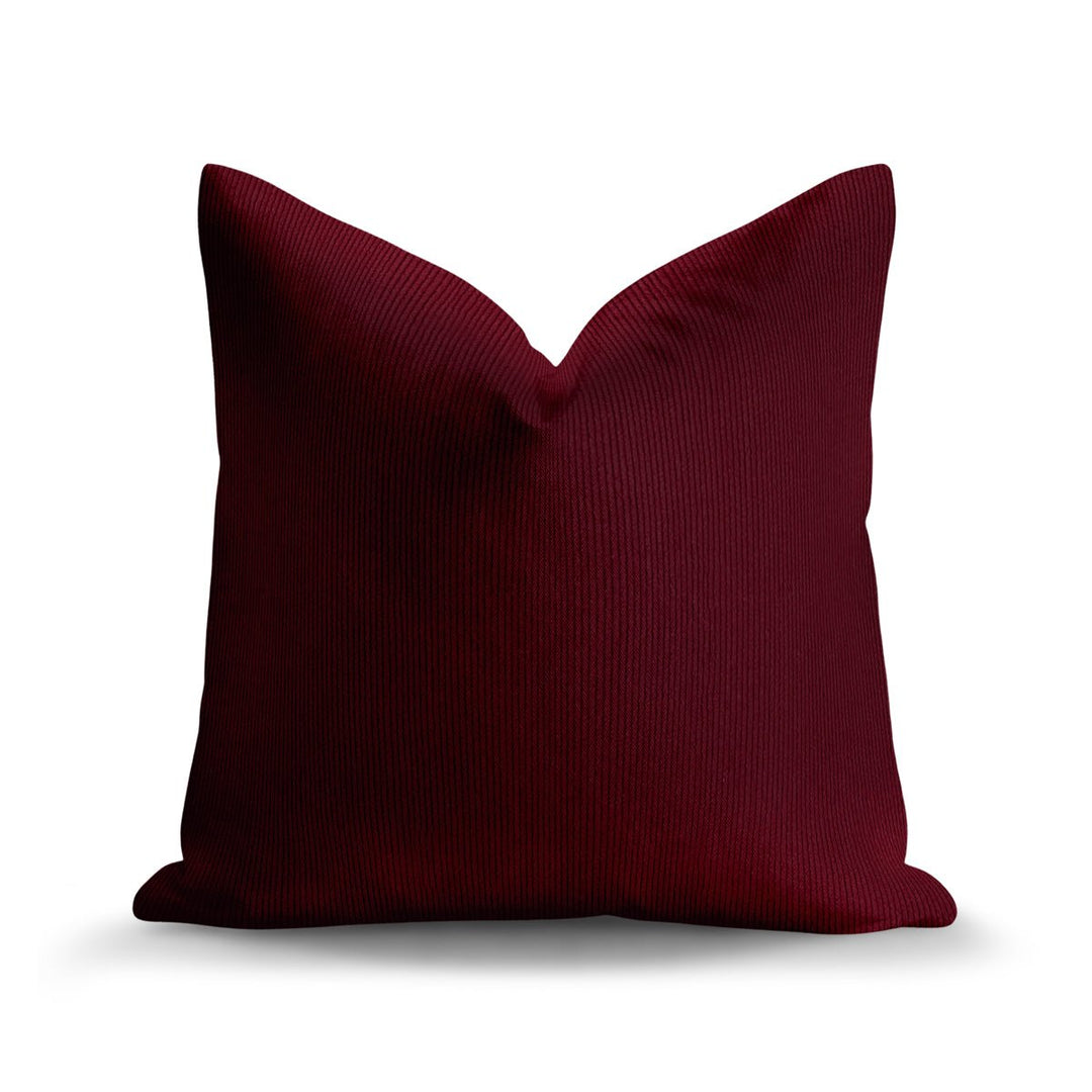 Solid Plain Corduroy Throw Pillow - Regale Rubino