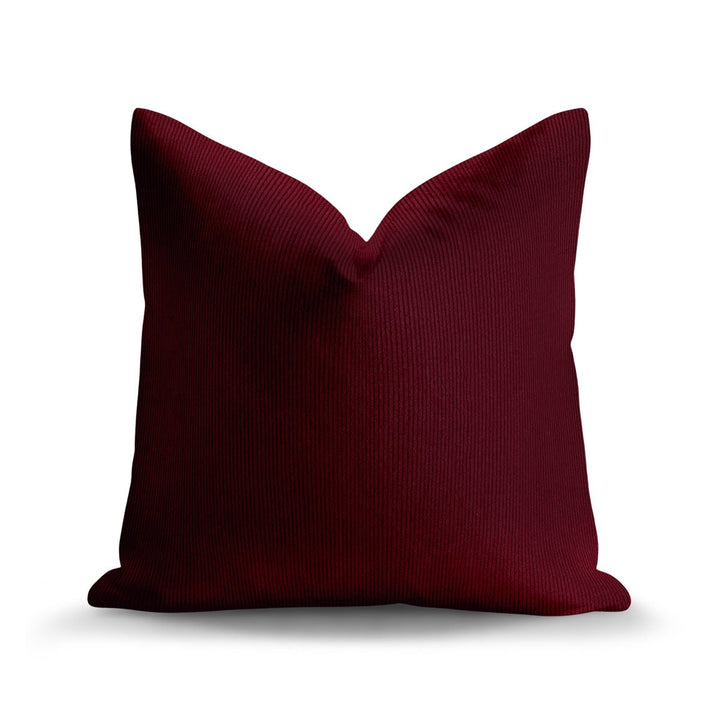 Solid Plain Corduroy Throw Pillow - Regale Rubino