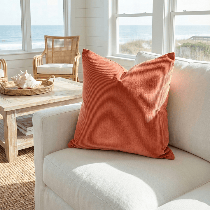 Solid Plain Corduroy Throw Pillow - Regale Scintilla