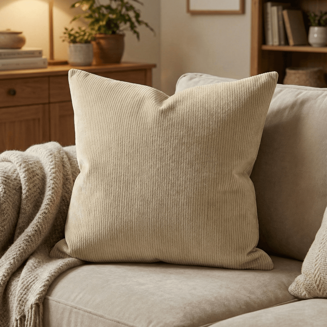 Solid Plain Curduroy Throw Pillow - Regale Selene