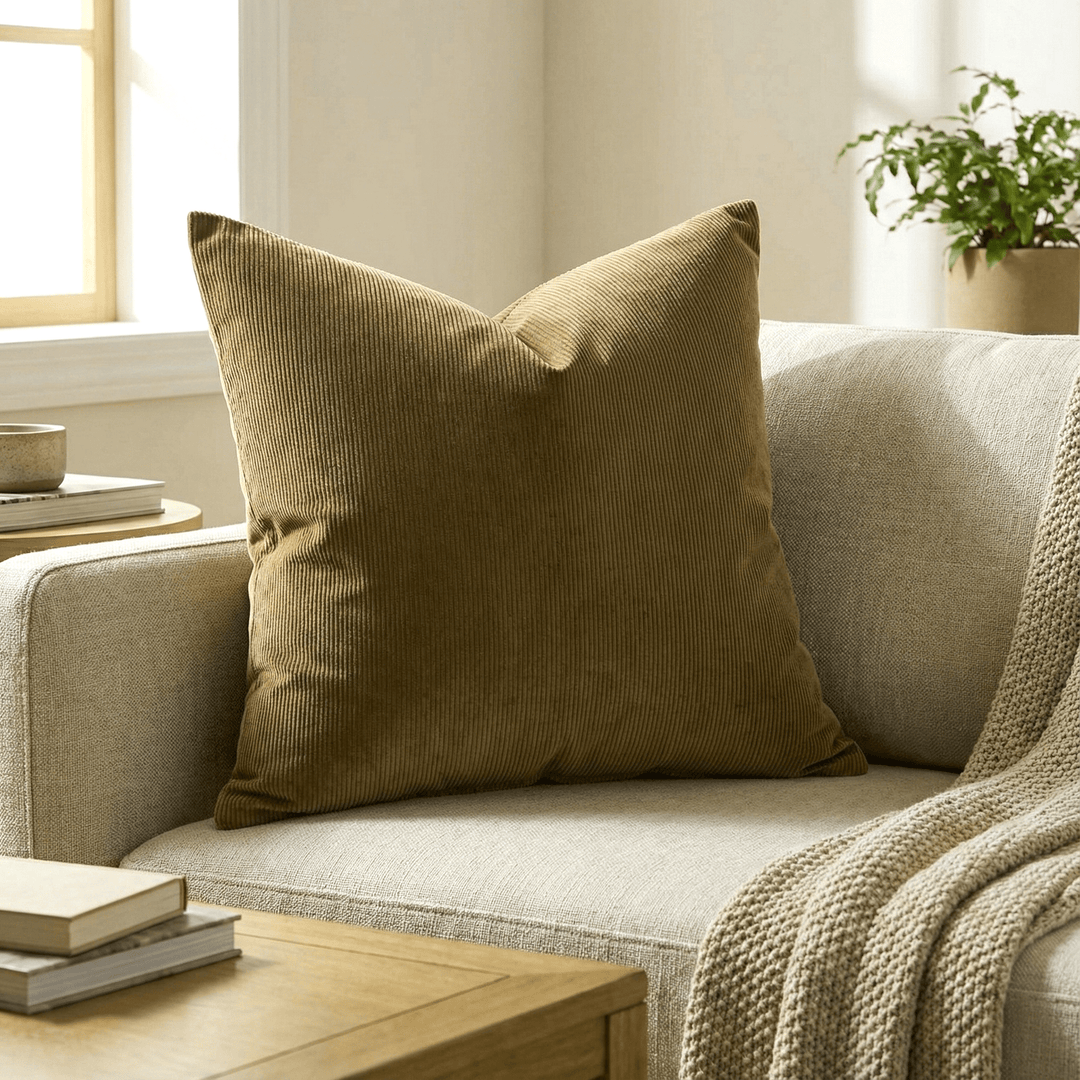 Solid Plain Curduroy Throw Pillow - Regale Thalia