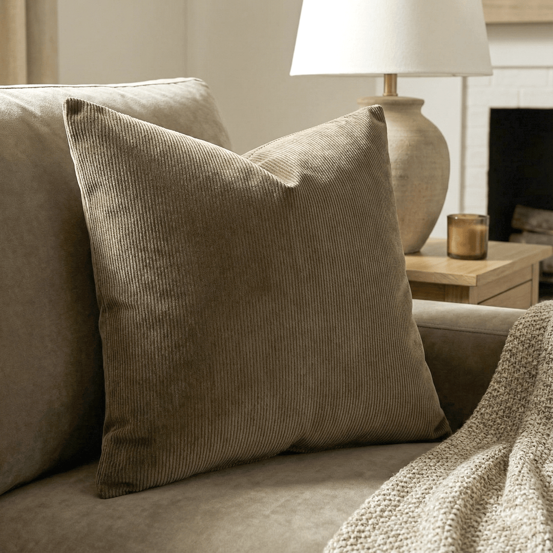 Solid Plain Curduroy Throw Pillow - Regale Tortora