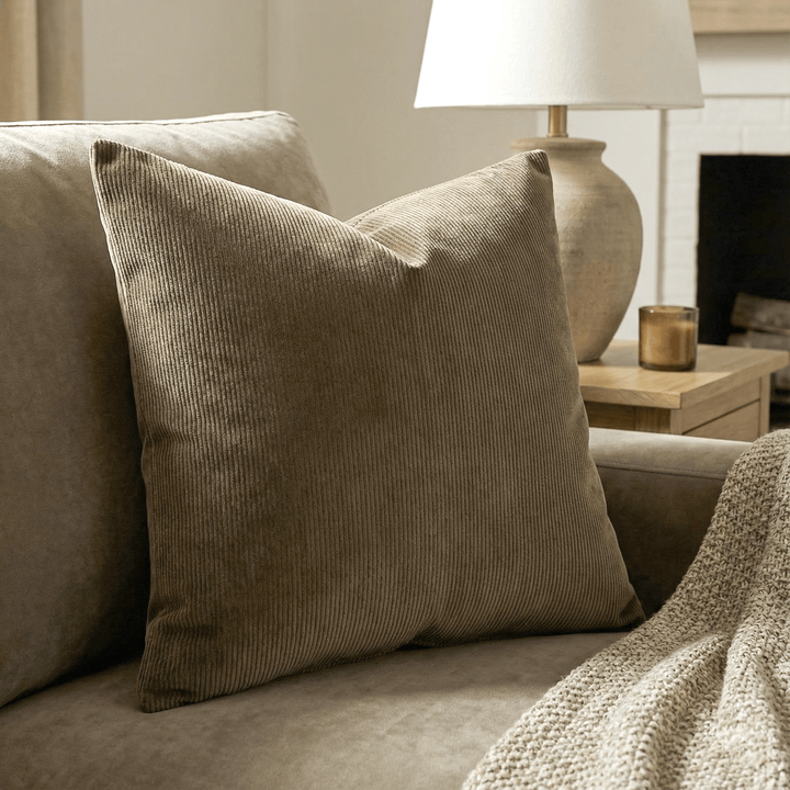 Solid Plain Curduroy Throw Pillow - Regale Tortora