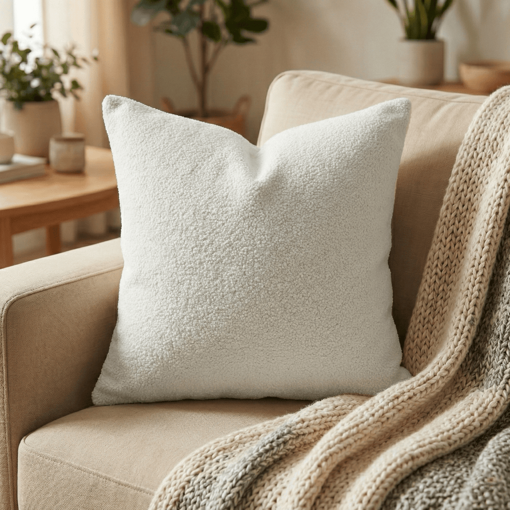 Solid Plain Throw Pillow - Esin Marshmallow