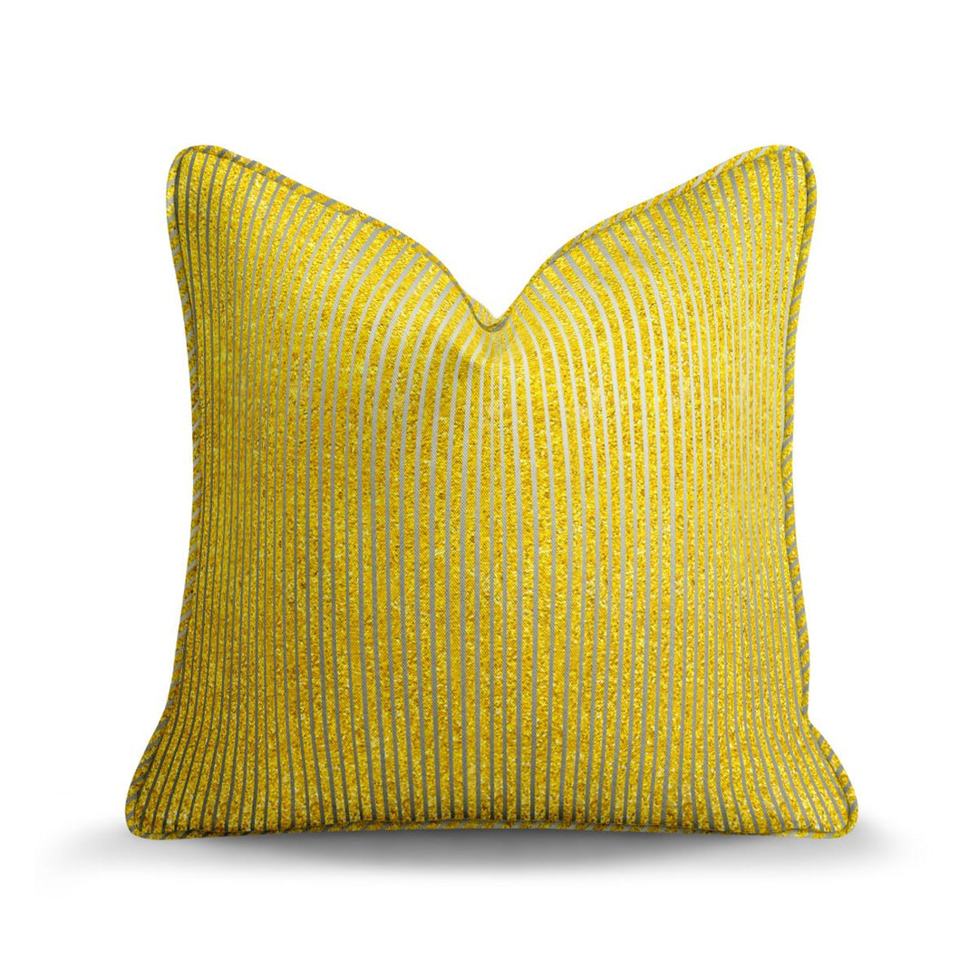 Stripe Cut Velvet Throw Pillow - Aurelia Gold