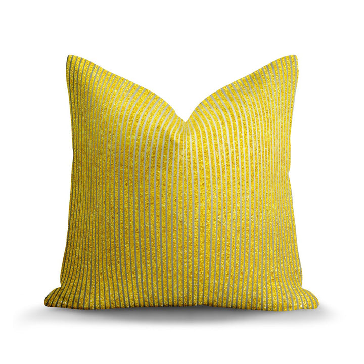 Stripe Cut Velvet Throw Pillow - Aurelia Gold