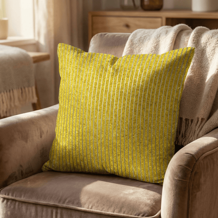 Stripe Cut Velvet Throw Pillow - Aurelia Gold